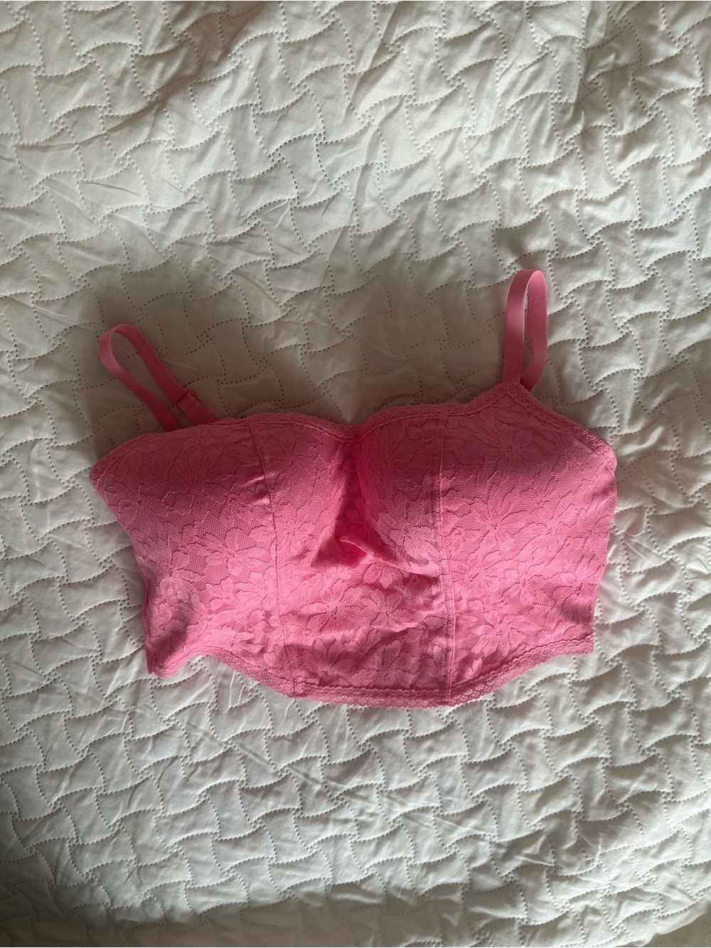 PINK Victoria’s Secret Pink Lace Bustier Bralette
